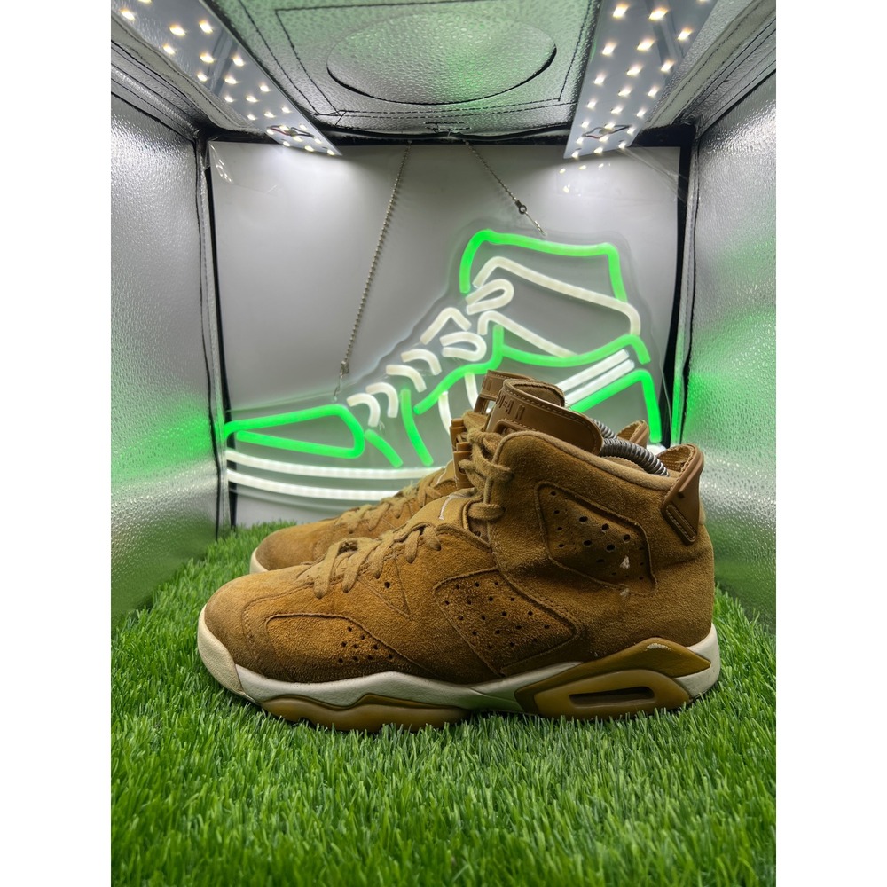 Nike Air Jordan 6 Retro High GS Golden Harvest Wheat‎ Sail 384665-705 Size 7Y